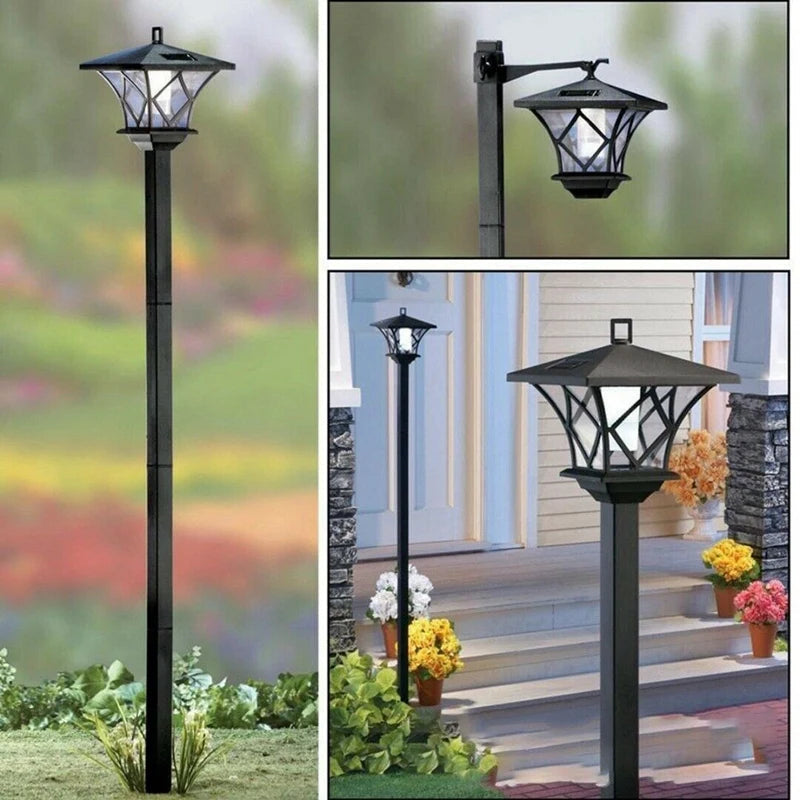 lampadaire de jardin solaire à led décoratif traditionnel