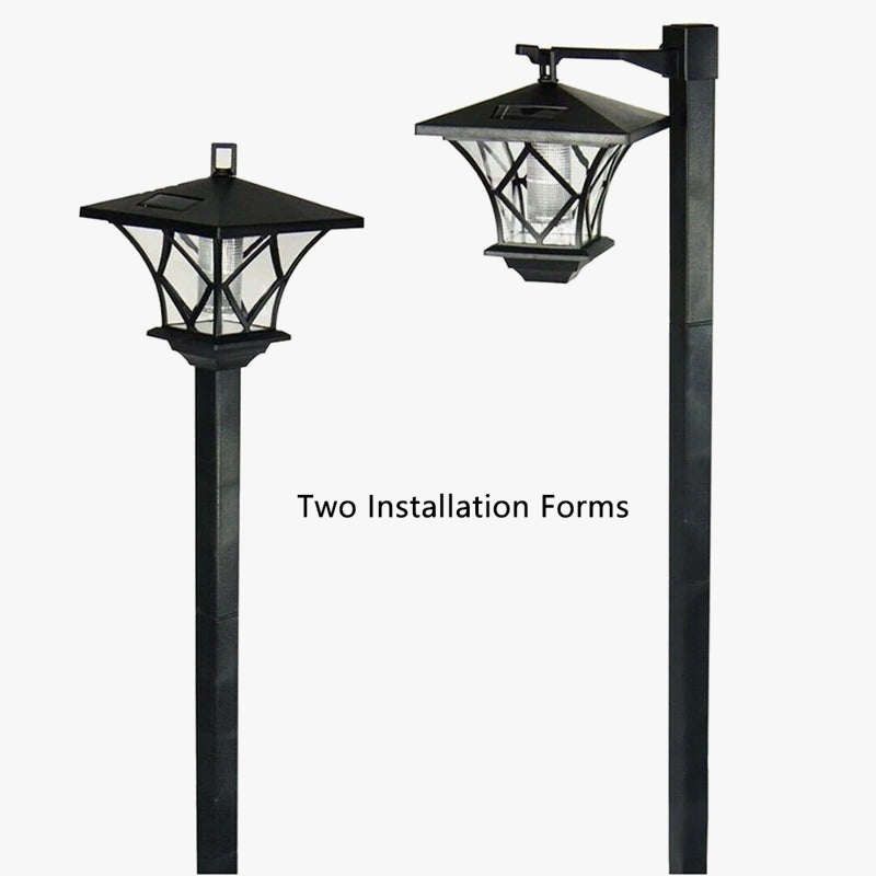 lampadaire de jardin solaire à led décoratif traditionnel