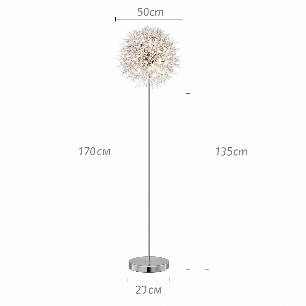 lampadaire de luxe scandinavia pissenlit chrome doré pour intérieur