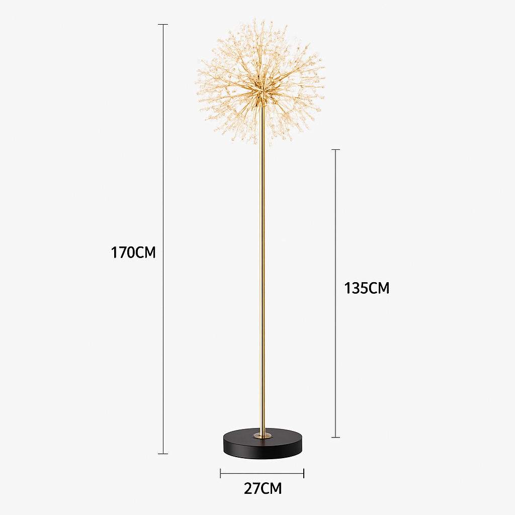 lampadaire de luxe scandinavia pissenlit chrome doré pour intérieur