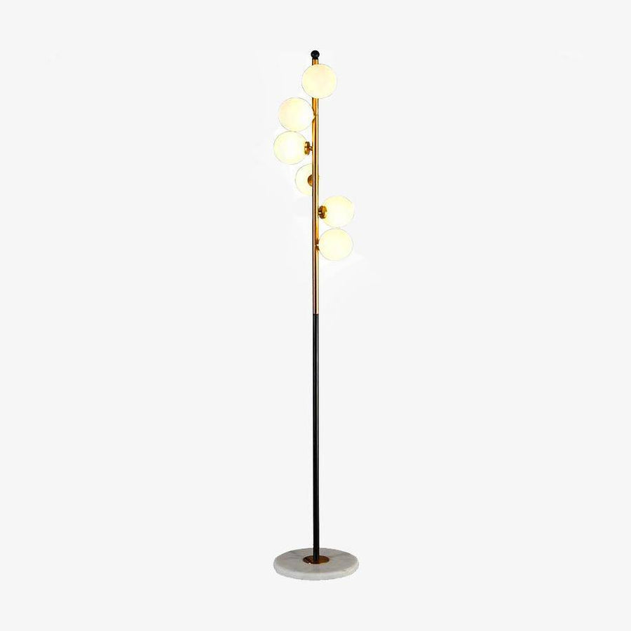 Lampadaire design moderne LED doré à boule en verre