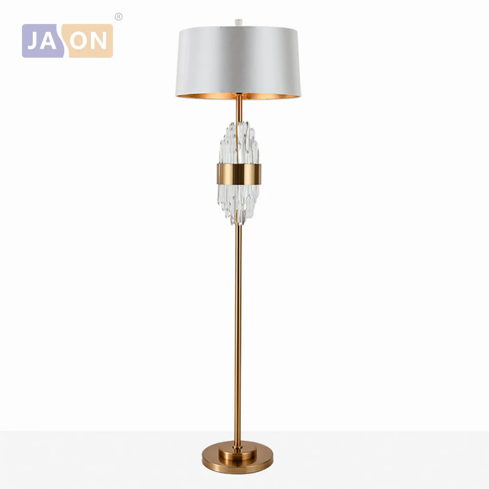 lampadaire design nordique en tissu fer et cristal