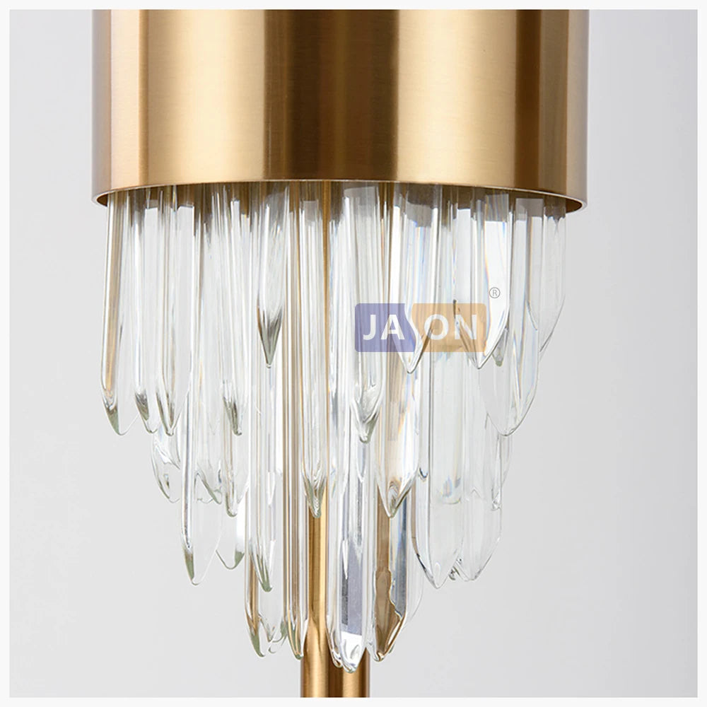 lampadaire design nordique en tissu fer et cristal