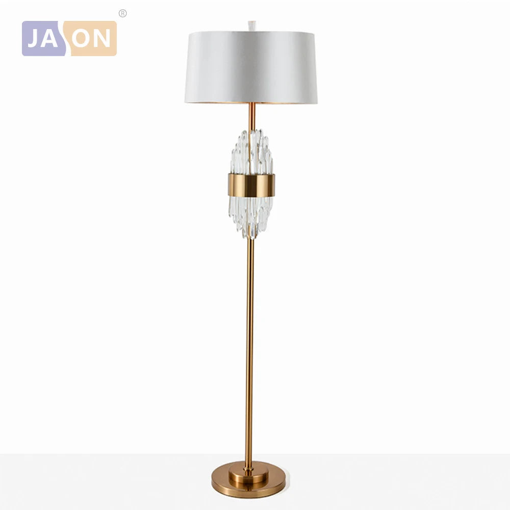 lampadaire design nordique en tissu fer et cristal