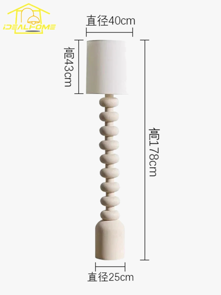 lampadaire design vintage en résine wabi-sabi pour intérieur moderne