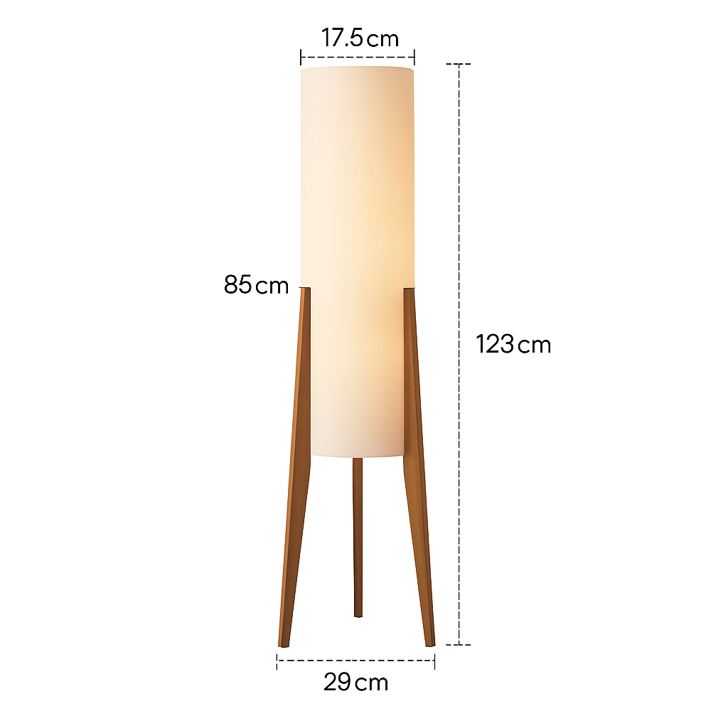 Lampadaire en bois massif Art nordique Simple abat-jour moderne tissu chambre salon décor lecture restaurant salon standin