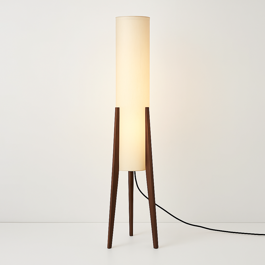 Lampadaire en bois massif Art nordique Simple abat-jour moderne tissu chambre salon décor lecture restaurant salon standin