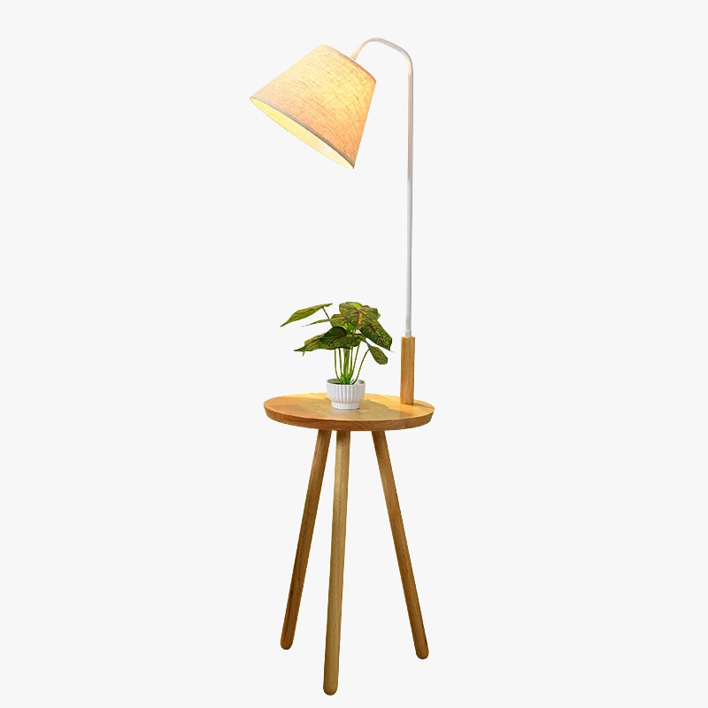 lampadaire en bois massif design moderne pour intérieur élégant