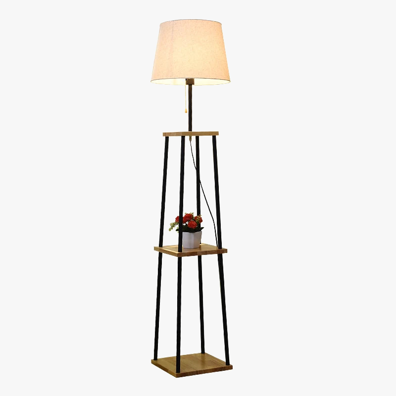 lampadaire en bois massif design moderne pour intérieur élégant