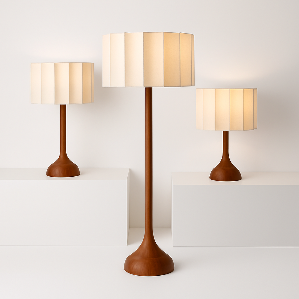 lampadaire en bois massif style wabi-sabi décoration zen design moderne