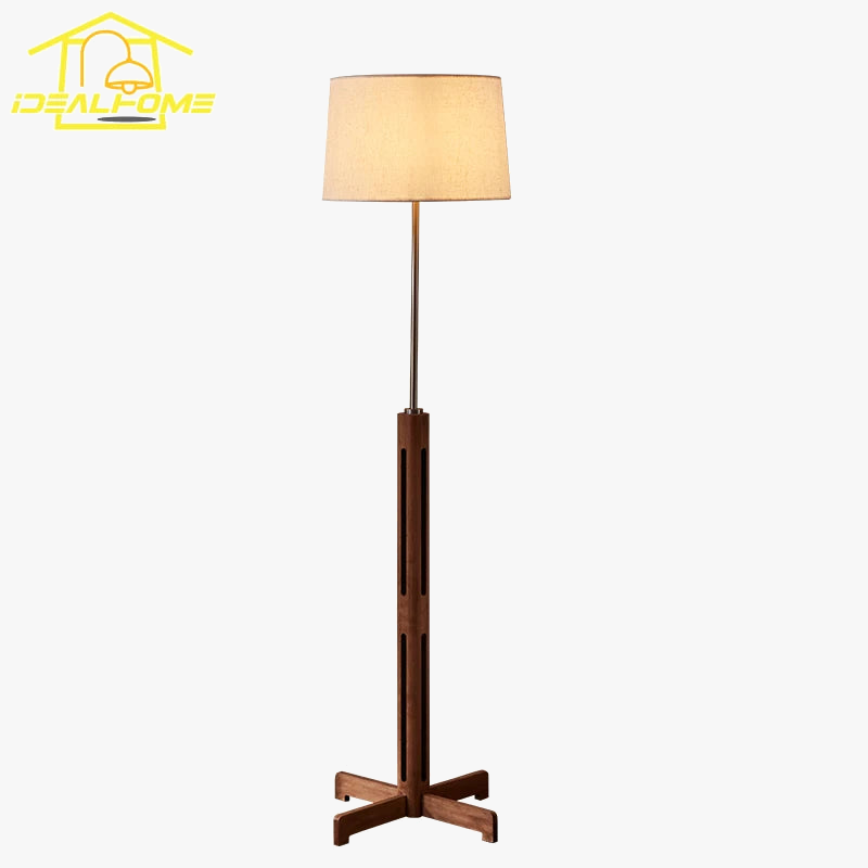 lampadaire en bois massif style wabi-sabi zen art lumineux