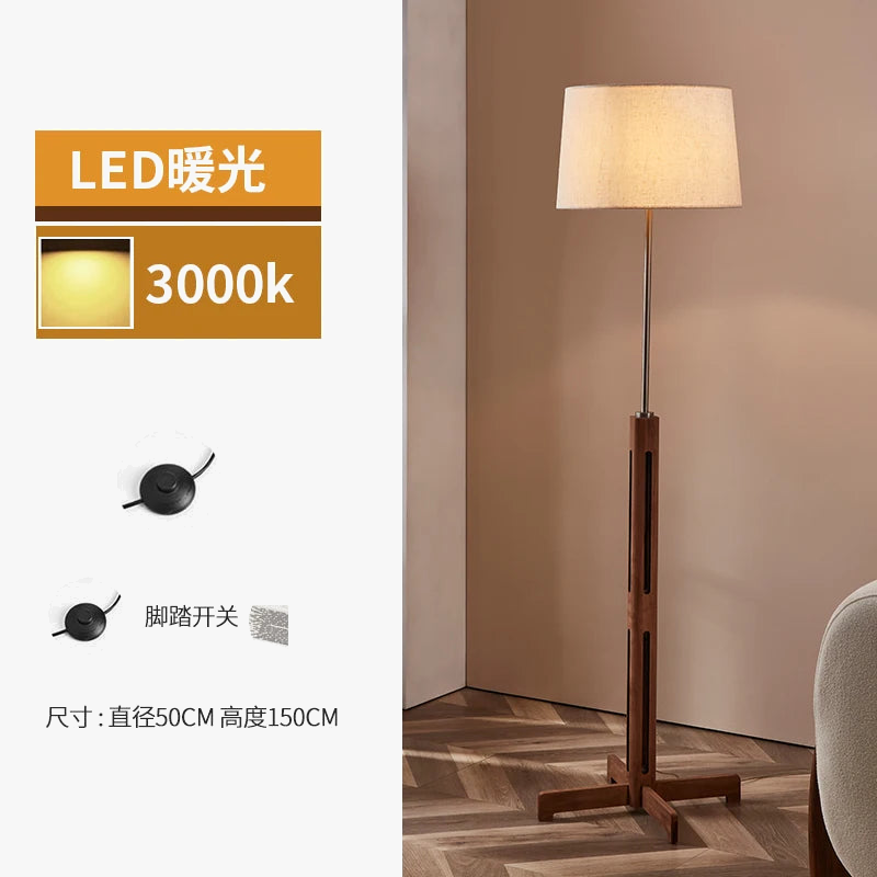 lampadaire en bois massif style wabi-sabi zen art lumineux
