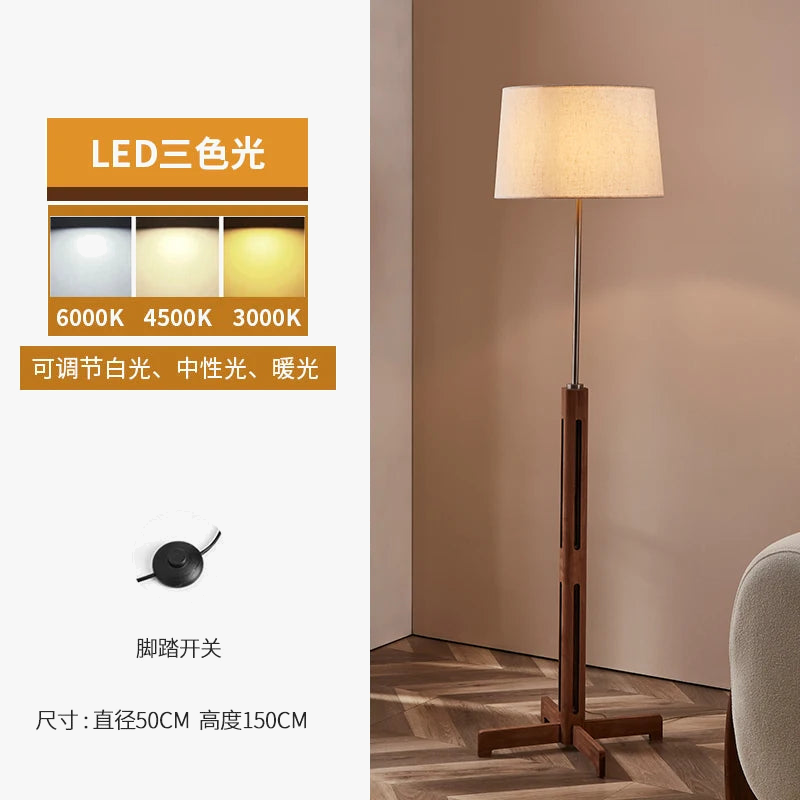 lampadaire en bois massif style wabi-sabi zen art lumineux