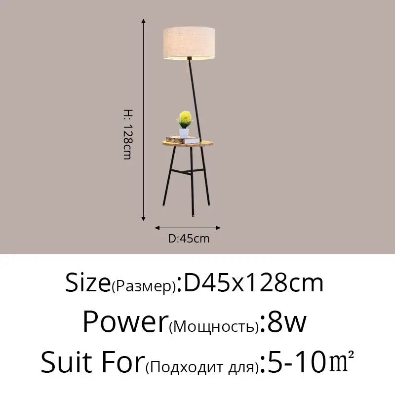 lampadaire en bois style européen avec plateau de rangement