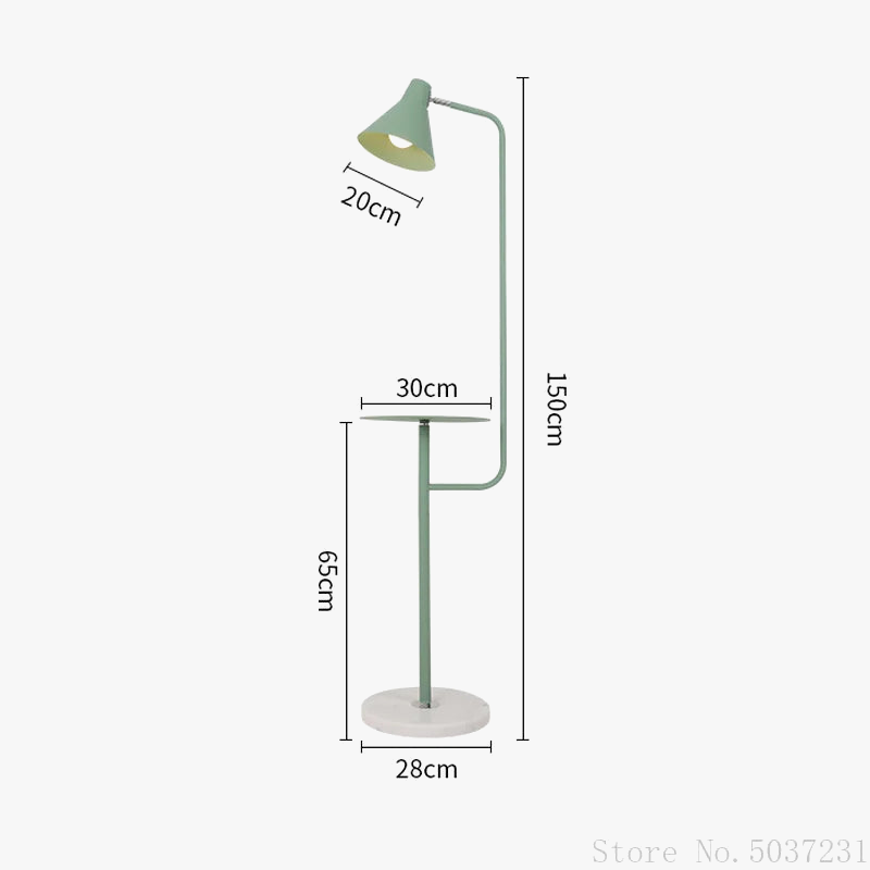 lampadaire en fer moderne avec base en marbre élégant