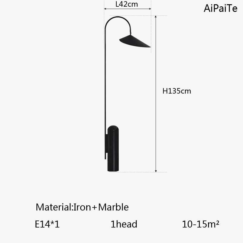 Lampadaire en marbre et pierre réglable