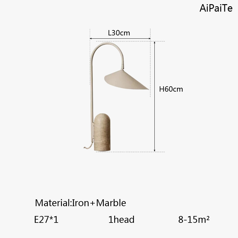 Lampadaire en marbre et pierre réglable