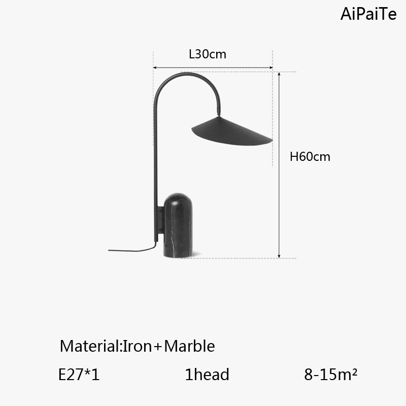 Lampadaire en marbre et pierre réglable