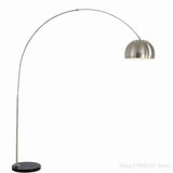 Lampadaire en marbre nordique pliant Arc rotatif argent lampadaires d'étude pour salon chambre déco éclairage lampadaire en bois