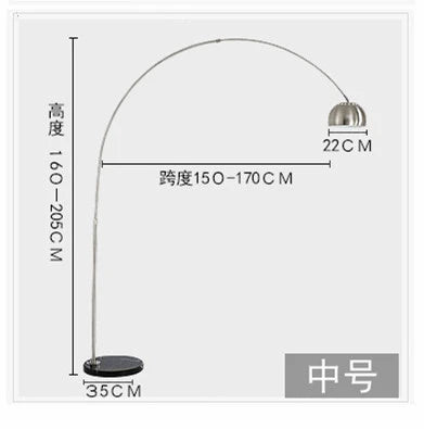 Lampadaire en marbre nordique pliant Arc rotatif argent lampadaires d'étude pour salon chambre déco éclairage lampadaire en bois