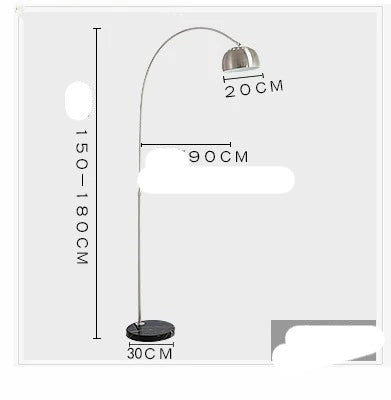 Lampadaire en marbre nordique pliant Arc rotatif argent lampadaires d'étude pour salon chambre déco éclairage lampadaire en bois
