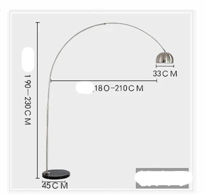 Lampadaire en marbre nordique pliant Arc rotatif argent lampadaires d'étude pour salon chambre déco éclairage lampadaire en bois