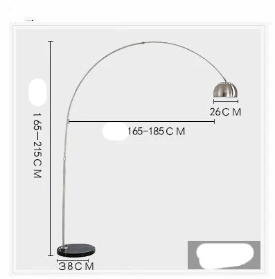 Lampadaire en marbre nordique pliant Arc rotatif argent lampadaires d'étude pour salon chambre déco éclairage lampadaire en bois