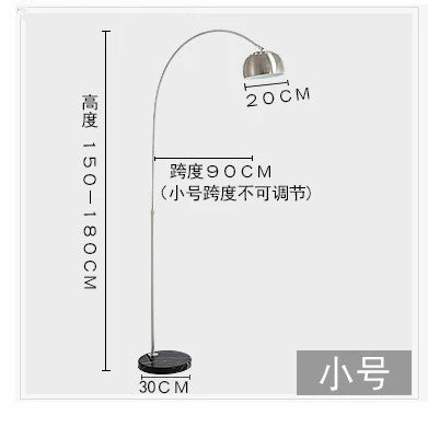 Lampadaire en marbre nordique pliant Arc rotatif argent lampadaires d'étude pour salon chambre déco éclairage lampadaire en bois