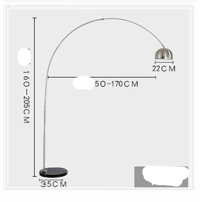 Lampadaire en marbre nordique pliant Arc rotatif argent lampadaires d'étude pour salon chambre déco éclairage lampadaire en bois