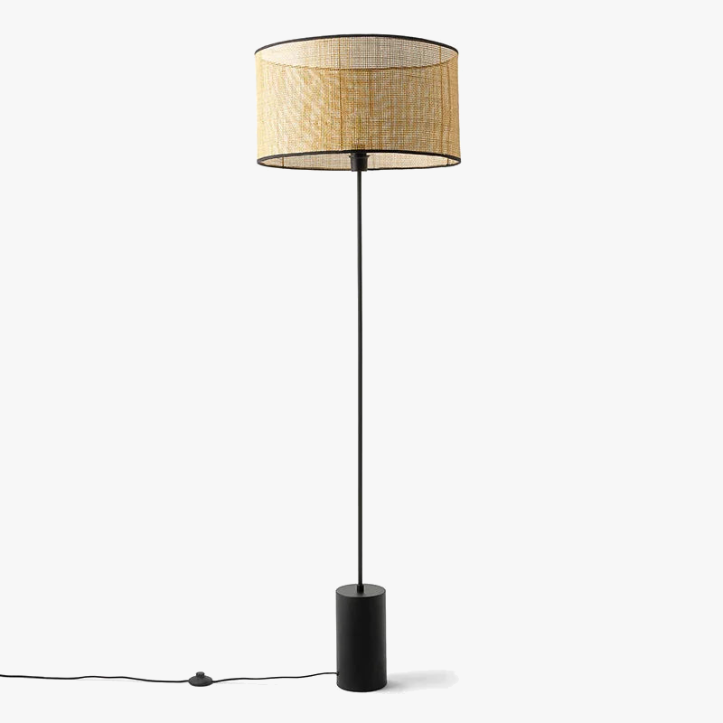 lampadaire en rotin style rural créatif pour intérieur