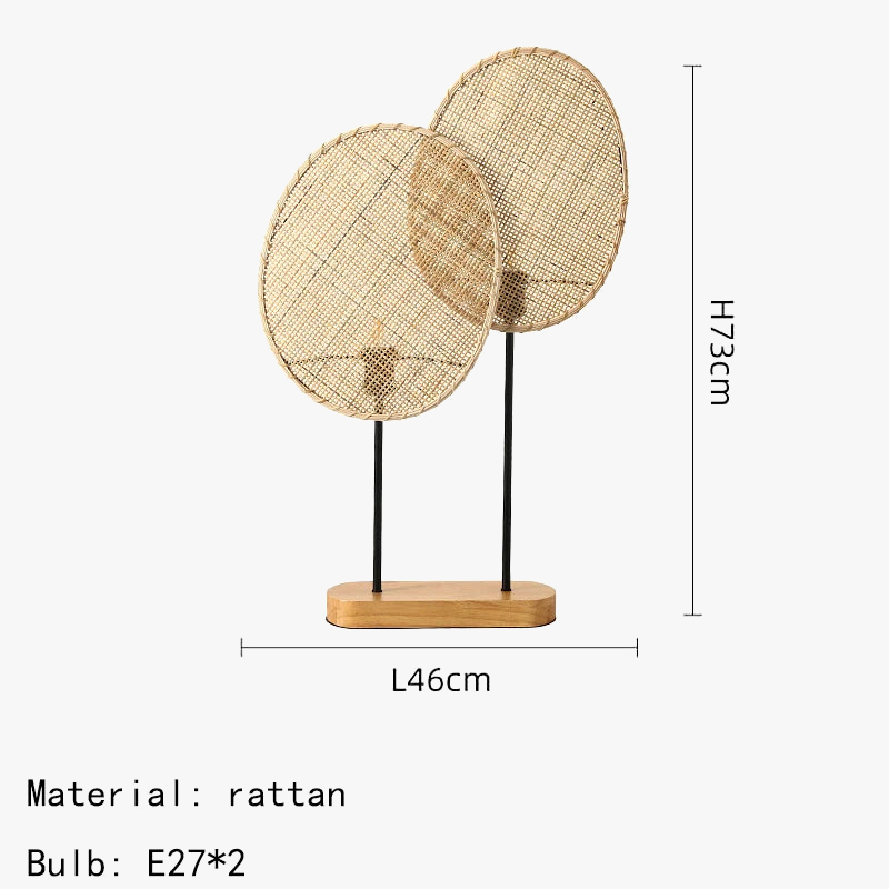 lampadaire en rotin tissé style asiatique pour intérieur moderne