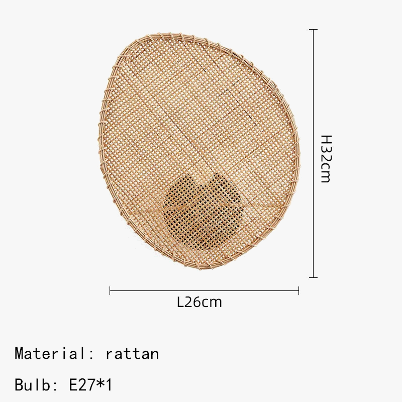 lampadaire en rotin tissé style asiatique pour intérieur moderne