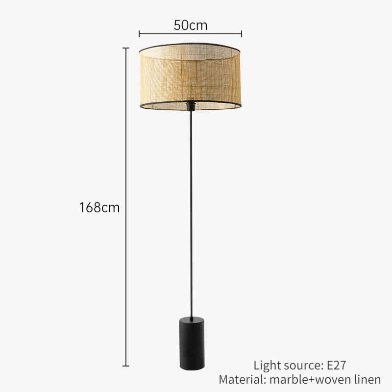 lampadaire en rotin tissé style rural créatif pour intérieur