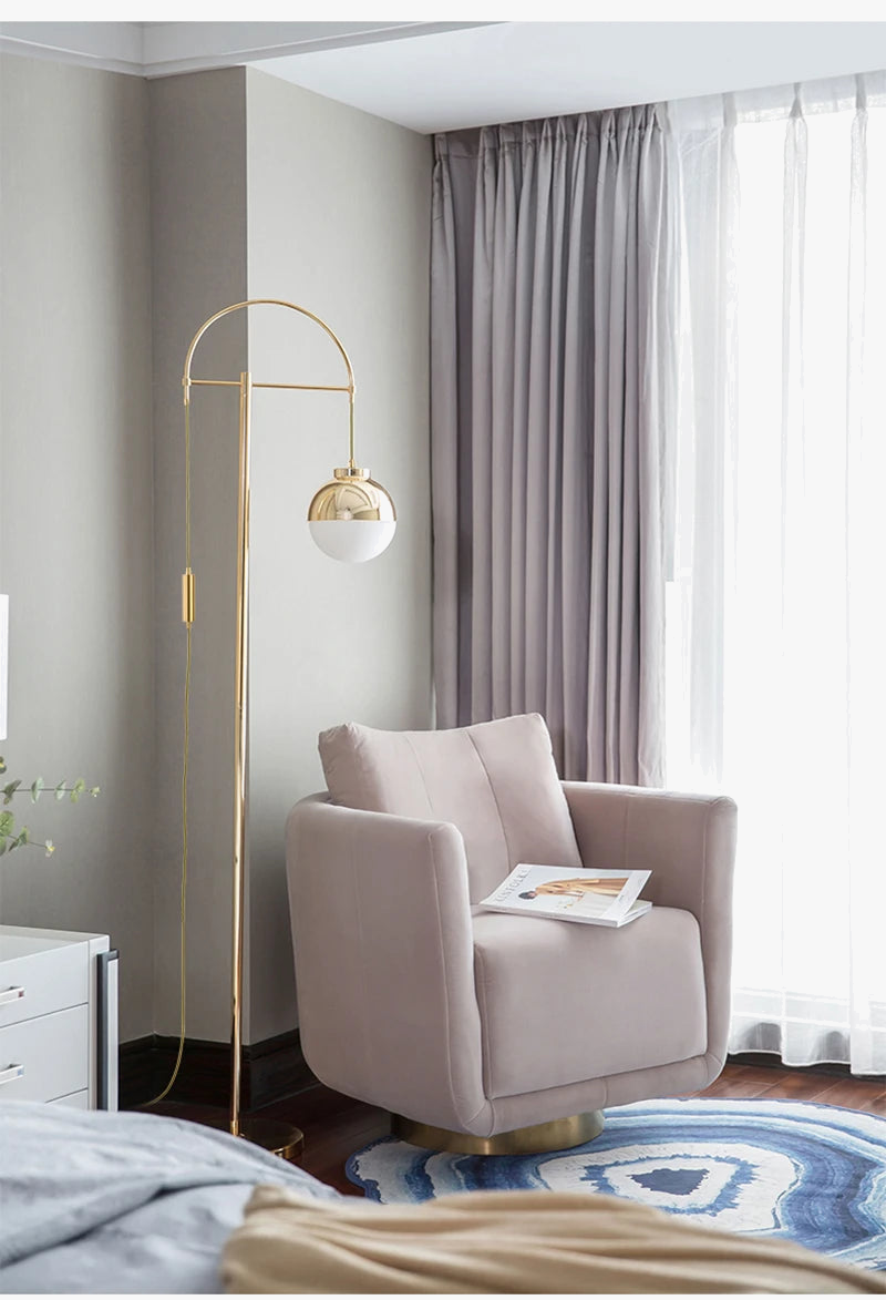 lampadaire en verre design nordique décoratif pour intérieur moderne