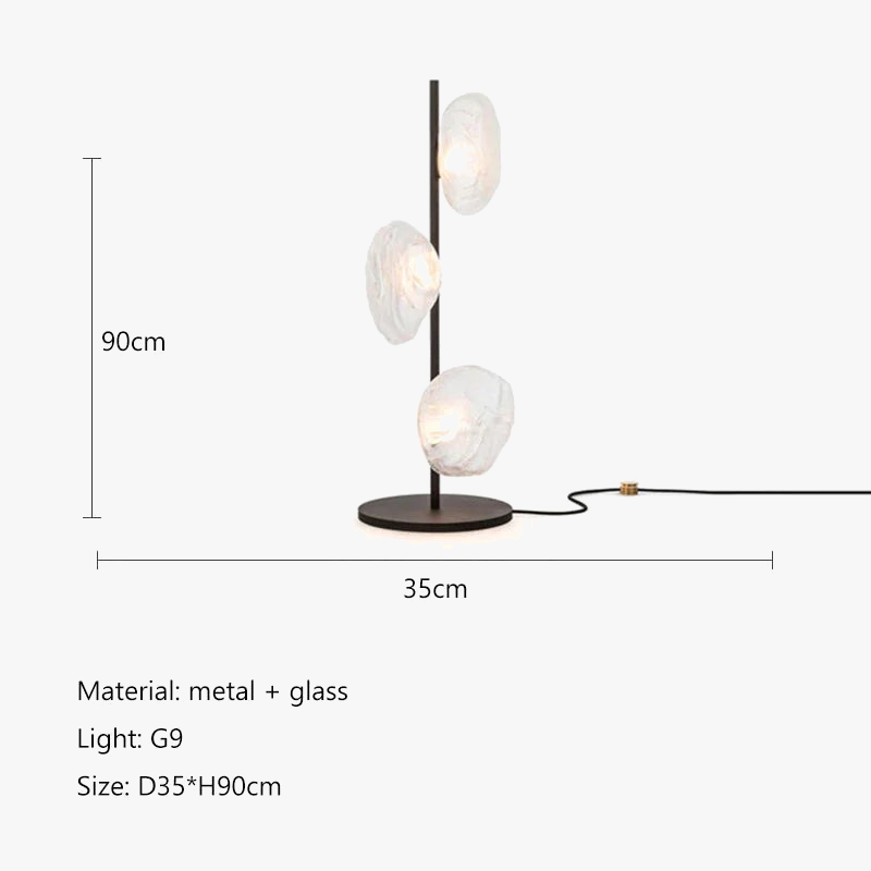 lampadaire en verre design nordique pour intérieur moderne