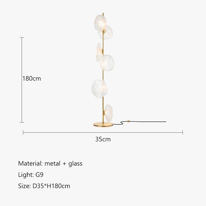lampadaire en verre design nordique pour intérieur moderne
