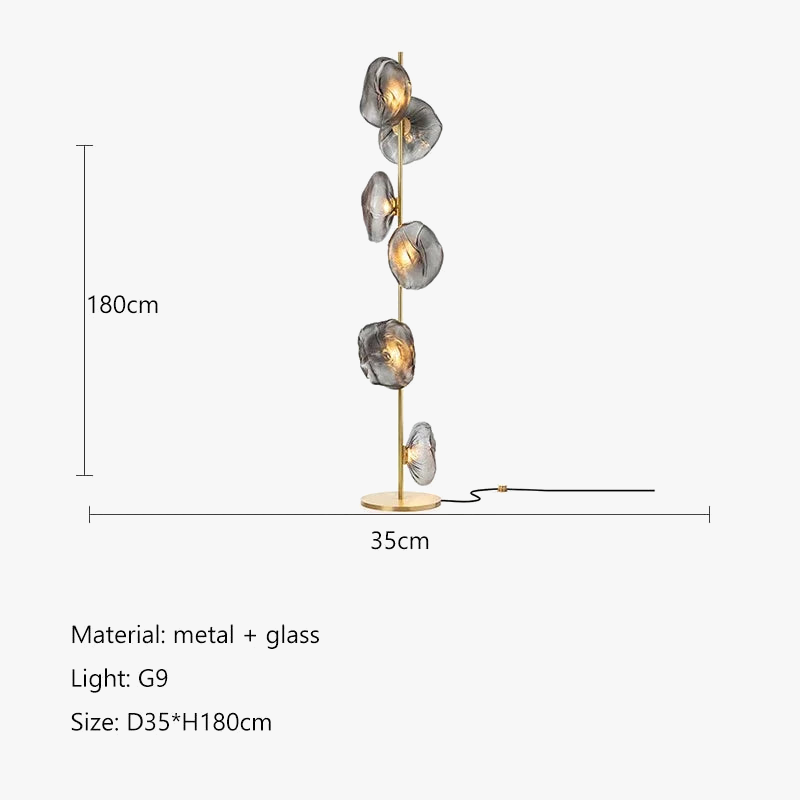 lampadaire en verre design nordique pour intérieur moderne