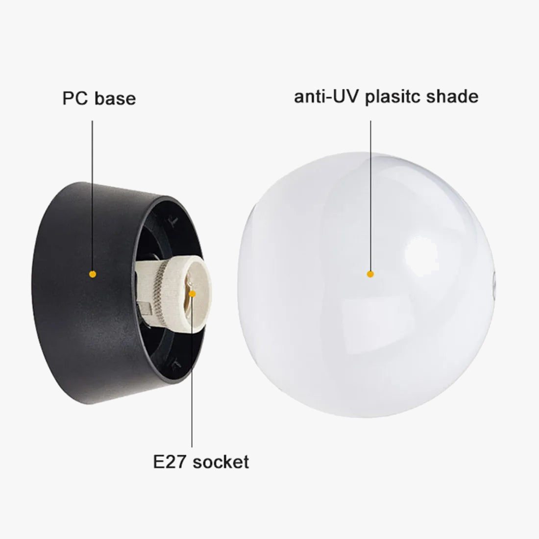 lampadaire extérieur globe noir pour éclairage de jardin et terrasse