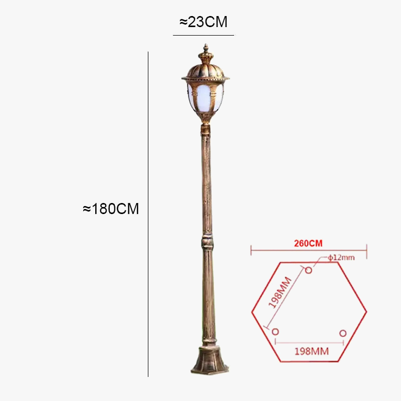 lampadaire extérieur étanche en aluminium pour jardin