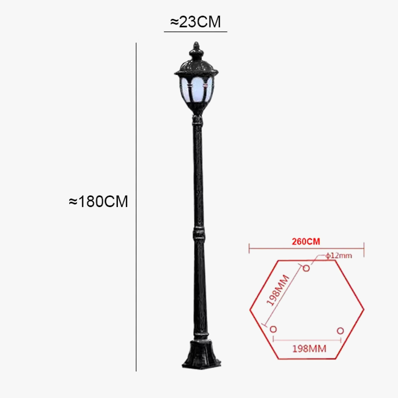 lampadaire extérieur étanche en aluminium pour jardin
