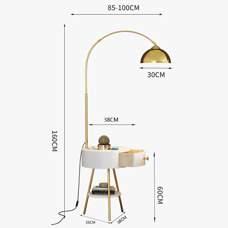 lampadaire haut de gamme avec étagère et livraison gratuite