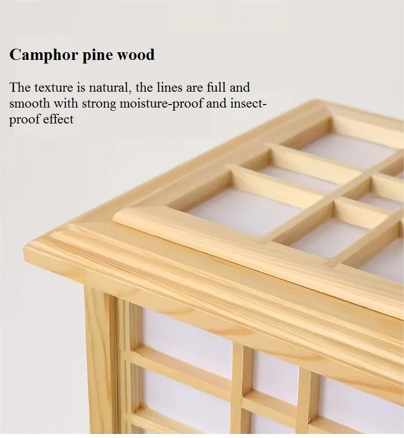 lampadaire japonais en bois massif pour intérieur lumineux