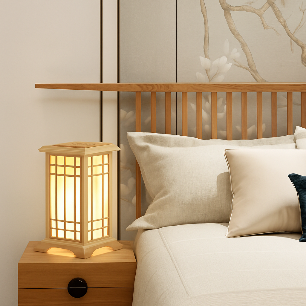 lampadaire japonais en bois pour un éclairage décoratif intérieur