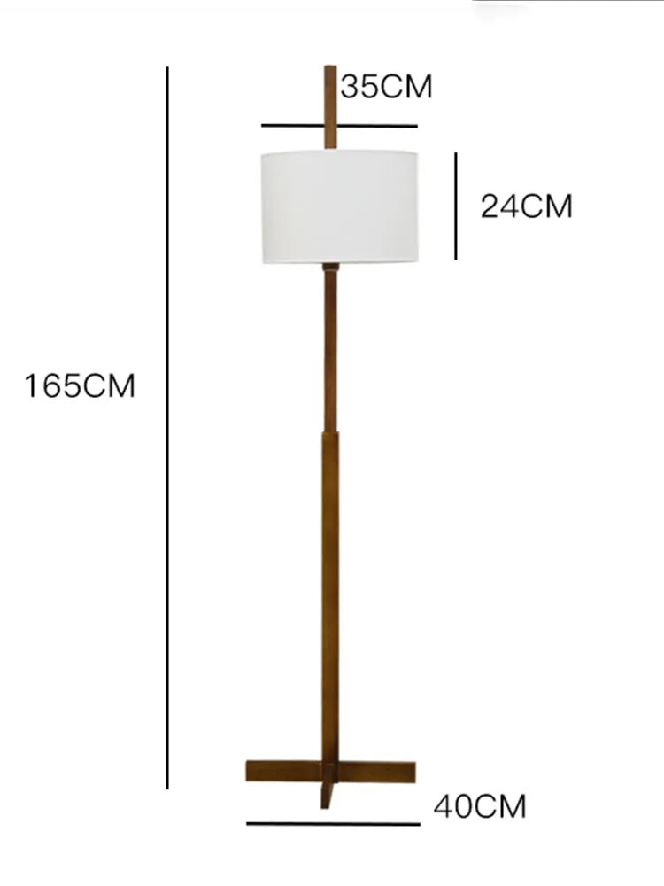 lampadaire japonais wabi-sabi en bois massif éclairage ajustable moderne