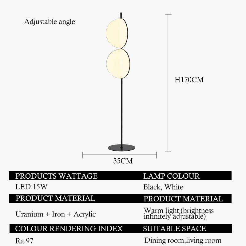 lampadaire led design nordique à lames rotatives pour décoration