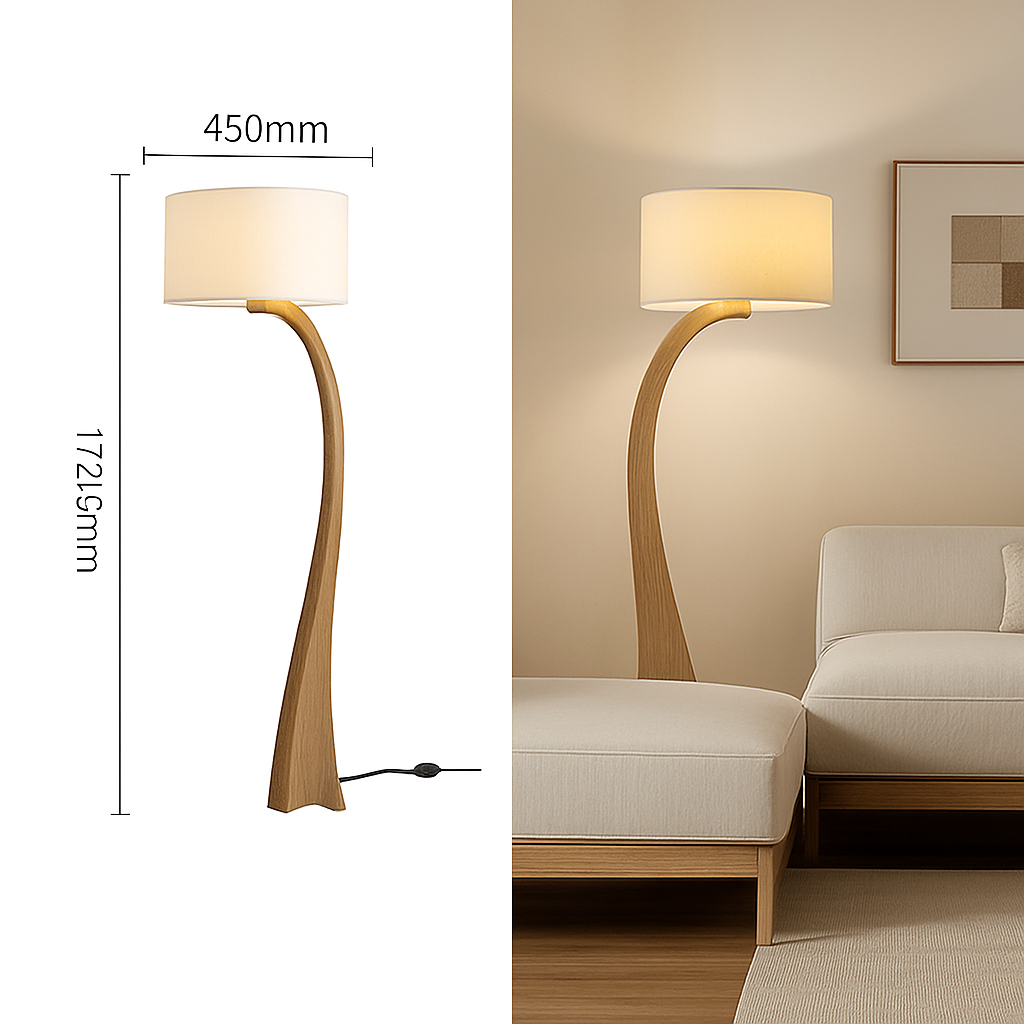 Lampadaire Led en bois au Design moderne