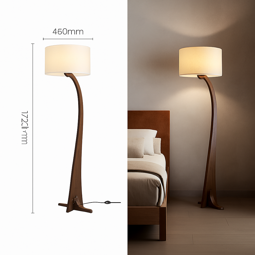 Lampadaire Led en bois au Design moderne