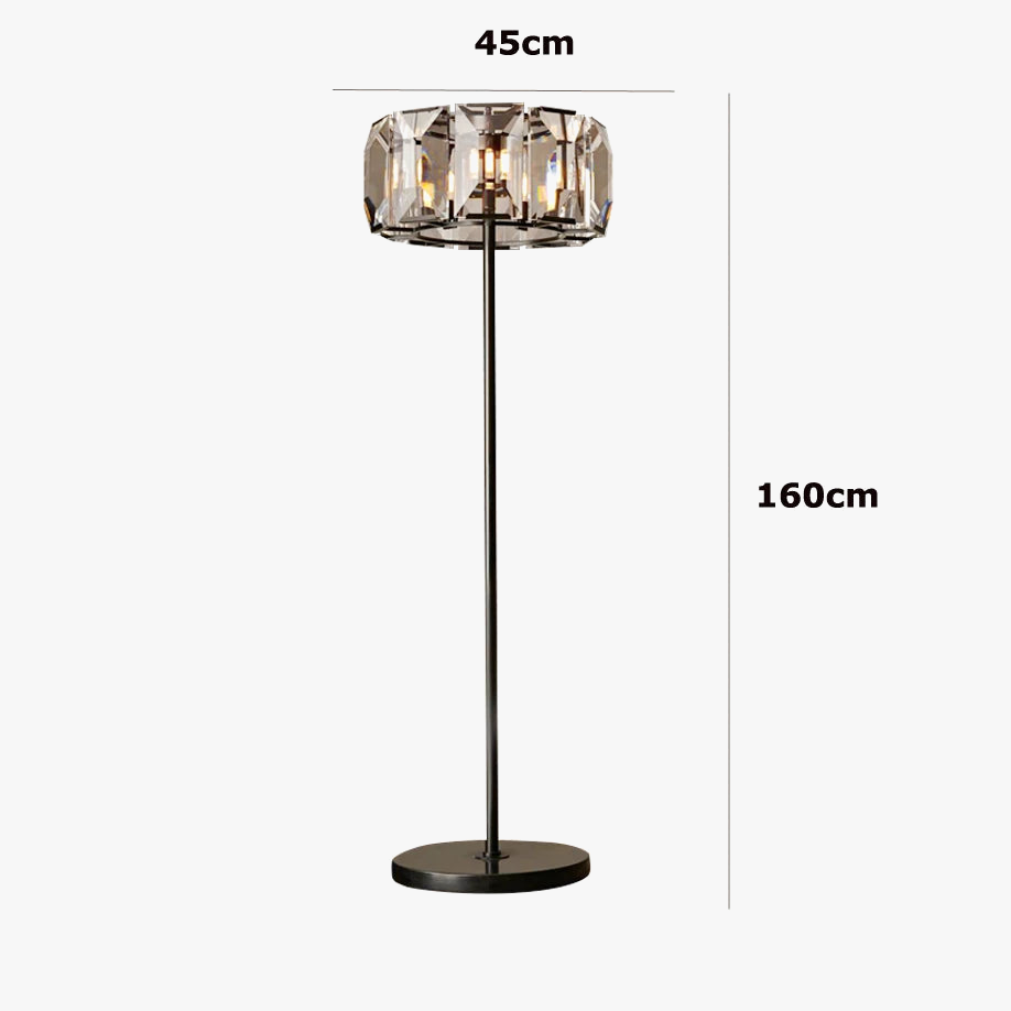 lampadaire led en cristal vintage avec intensité variable