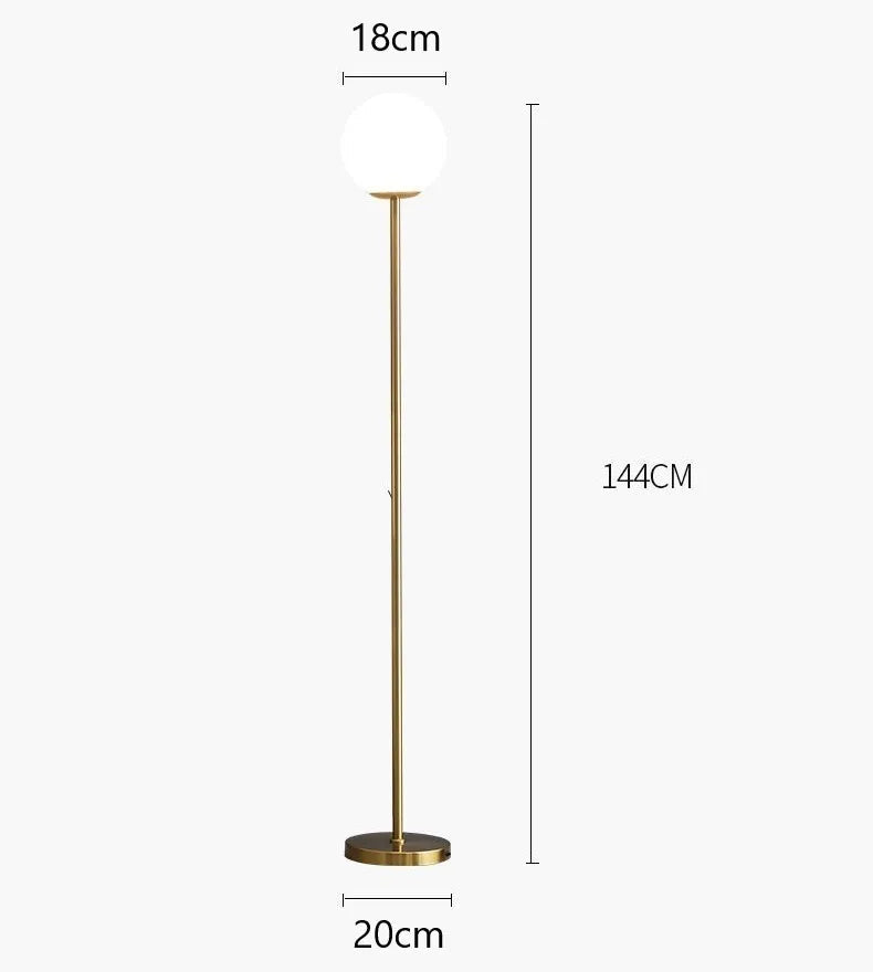 lampadaire led en verre laiteux nordique créatif vertical