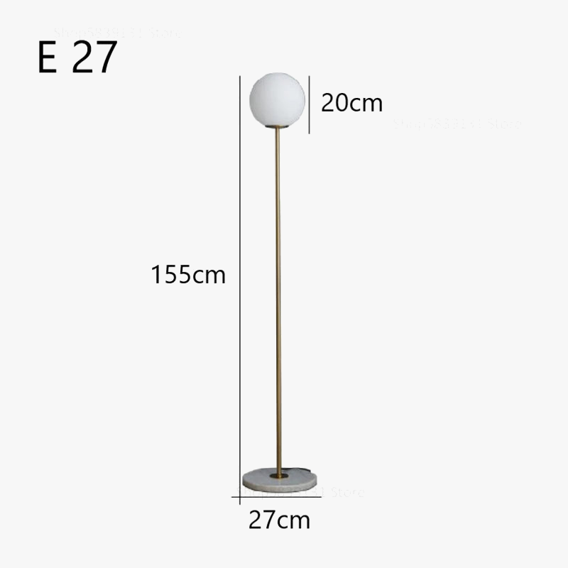 lampadaire led en verre laiteux nordique créatif vertical